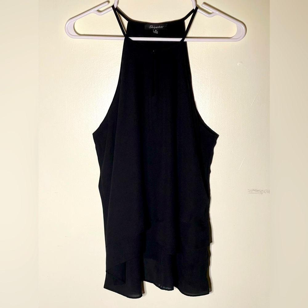 Shinestar Ruffled/Layered Racerback Tank